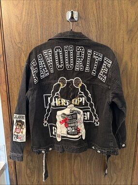 BLACK 'FAVOURITE' Patchwork Denim Jacket